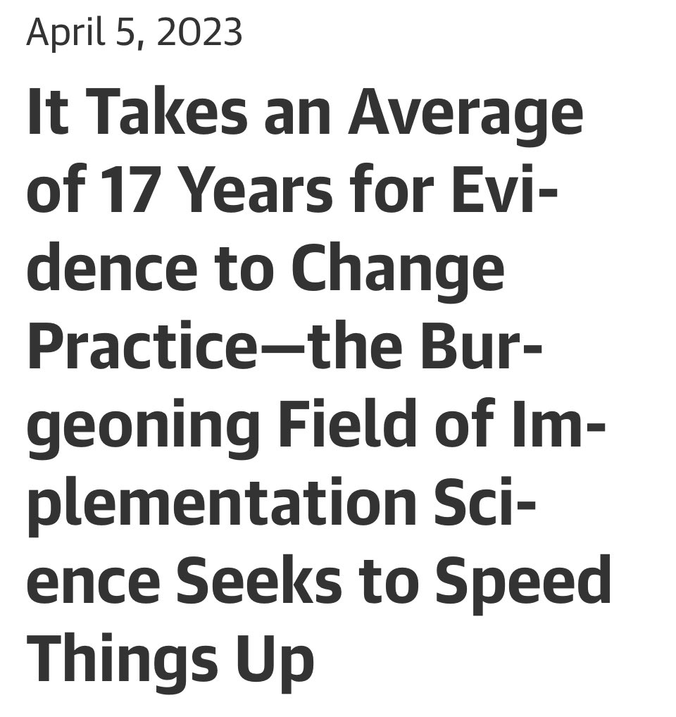 It takes *17 yrs* for research to change practice.
But pain medicine doesn't even keep up with THAT 😶👎🏼

Since 1965, we've known that pain is emotional, social + environmental - NOT just physical.

SIXTY yrs later, we still treat pain with 💊💉🔪

CATCH👏🏼
The F
UP👏🏼
#MedTwitter