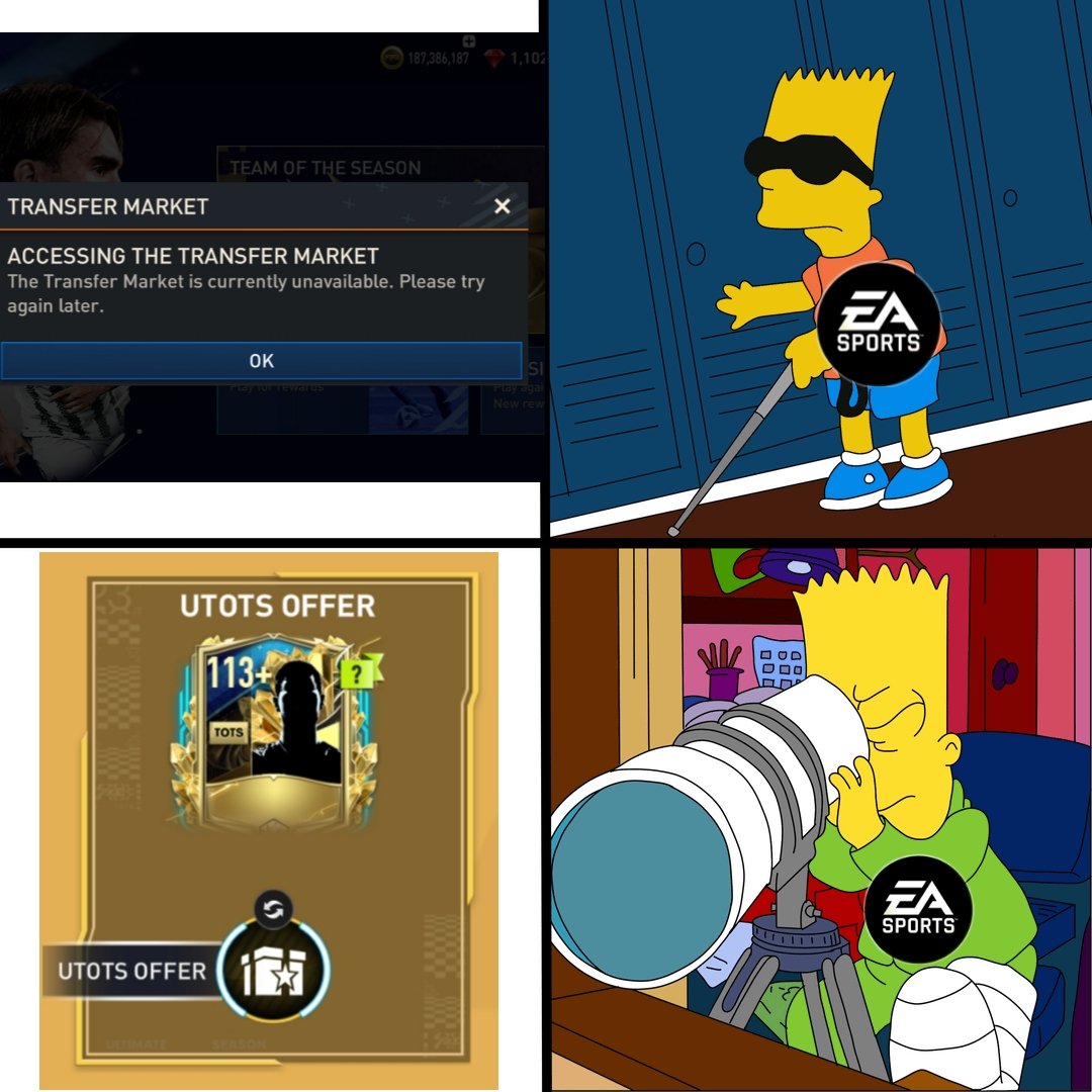 FirstHalfYT's tweet photo. Current Situation #SAVEFIFAMOBILE https://t.co/IxRRFxsuqW