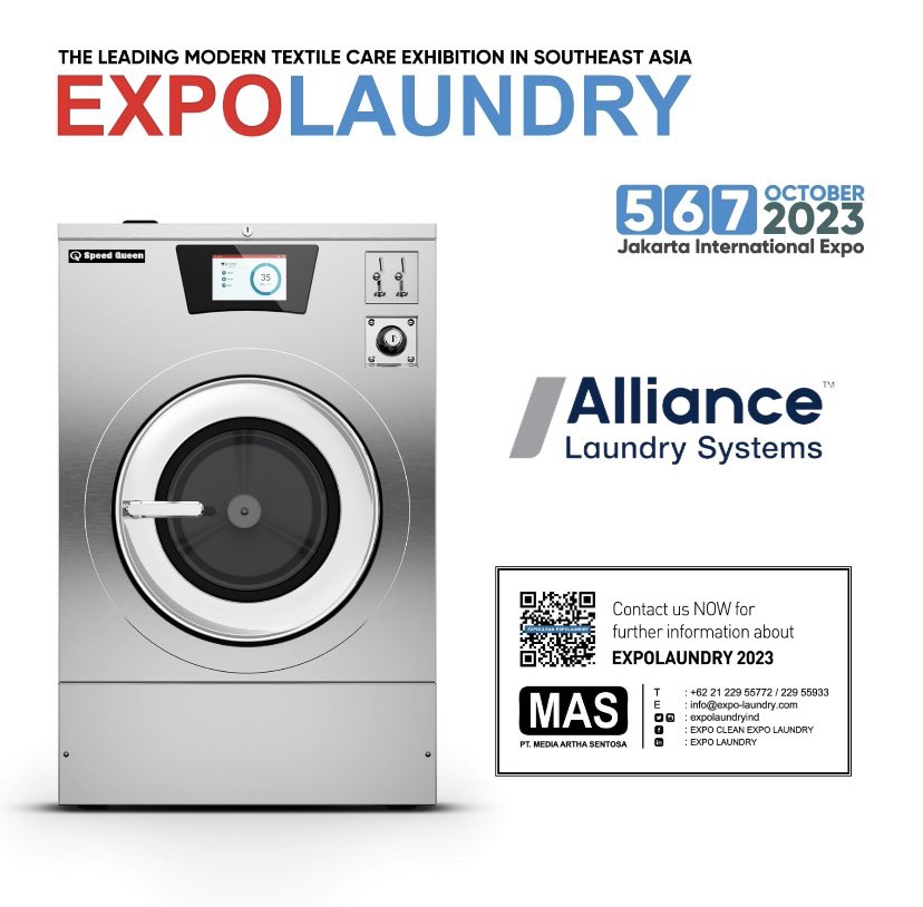 expolaundryind's tweet photo. EXPO LAUNDRY welcomes ALLIANCE LAUNDRY SYSTEMS as exhibitor 2023.

Alliance Laundry Systems invent, design, produce and market premium solutions for commercial laundries serving almost every need.

Come visit ALLIANCE LAUNDRY SYSTEMS Booth at EXPO LAUNDRY 2023! https://t.co/bUKdqnX2ws