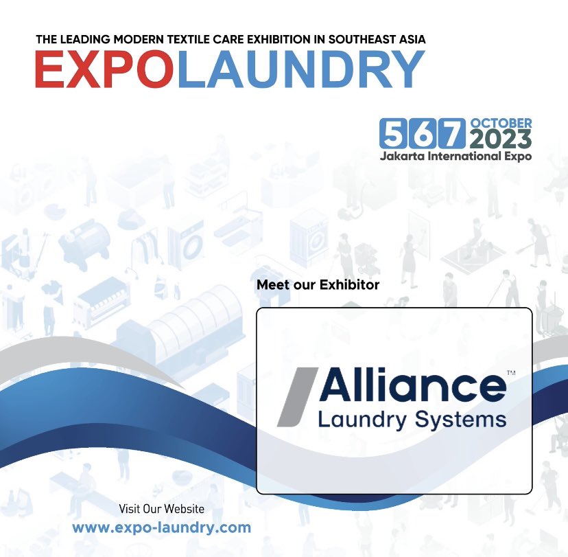expolaundryind's tweet photo. EXPO LAUNDRY welcomes ALLIANCE LAUNDRY SYSTEMS as exhibitor 2023.

Alliance Laundry Systems invent, design, produce and market premium solutions for commercial laundries serving almost every need.

Come visit ALLIANCE LAUNDRY SYSTEMS Booth at EXPO LAUNDRY 2023! https://t.co/bUKdqnX2ws