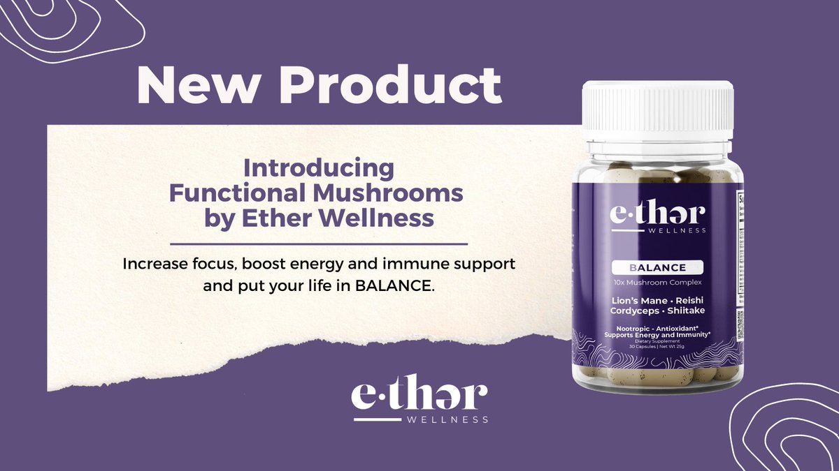 Introducing Ether Wellness. A brand developed for people who take charge of their health and well-being. cannahemp.com/collections/fu…

#functionalmushtooms #mushroomsociety #mushroomlover #mushroomcapsules #medicinalmushrooms #wellnessproducts