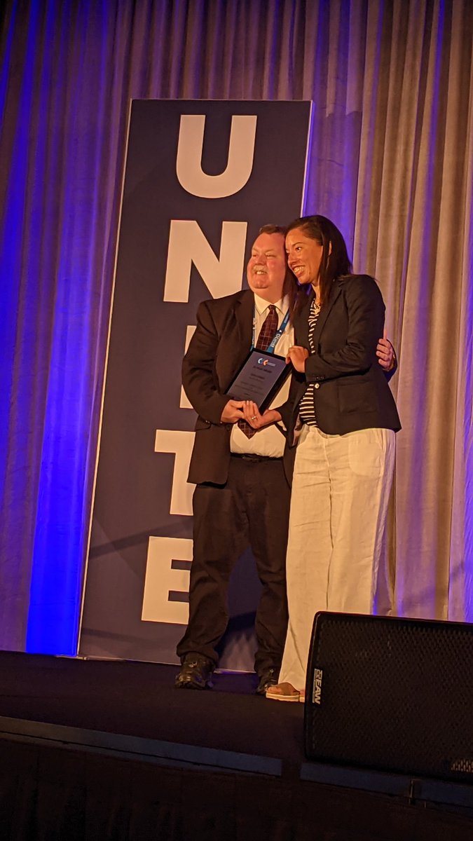 WendyAMayer's tweet photo. That feeling when you get to help honor some of your best friends for being amazing at their jobs. I am blessed to have these three men in my life. #SIDfamily #cscunite23 https://t.co/Vudsf9M30w