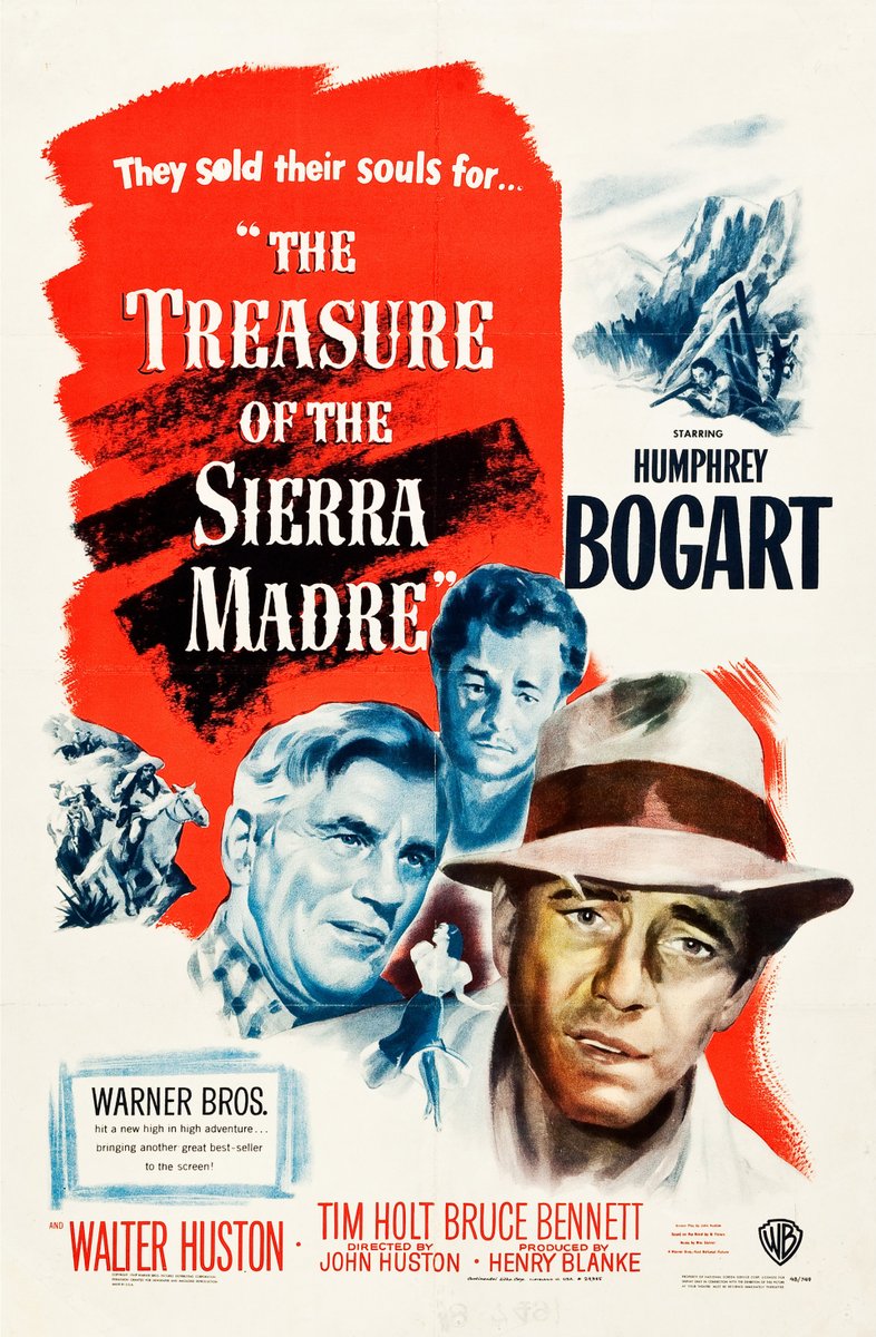 The Treasure of the Sierra Madre'yi izledim, iyi bir filmdi.  Senaryo kendini izletiyordu, oyunculuklar genel olarak iyiydi, oyunculukta öne çıkanlar Walter Huston ve Humphrey Bogart. Hikayenin işleyişi biraz ağırdı, yeterince akıcı değildi. Sanatsallık zayıf.
yön: John Huston