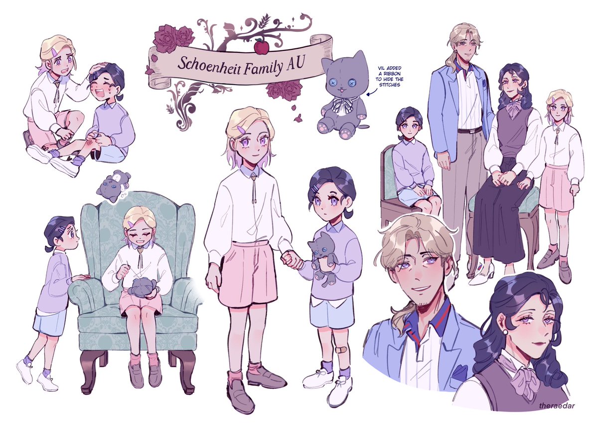 theraedar's tweet photo. [twst oc] The Schoenheit Family 🍎👑 https://t.co/lo5WDSEkYz