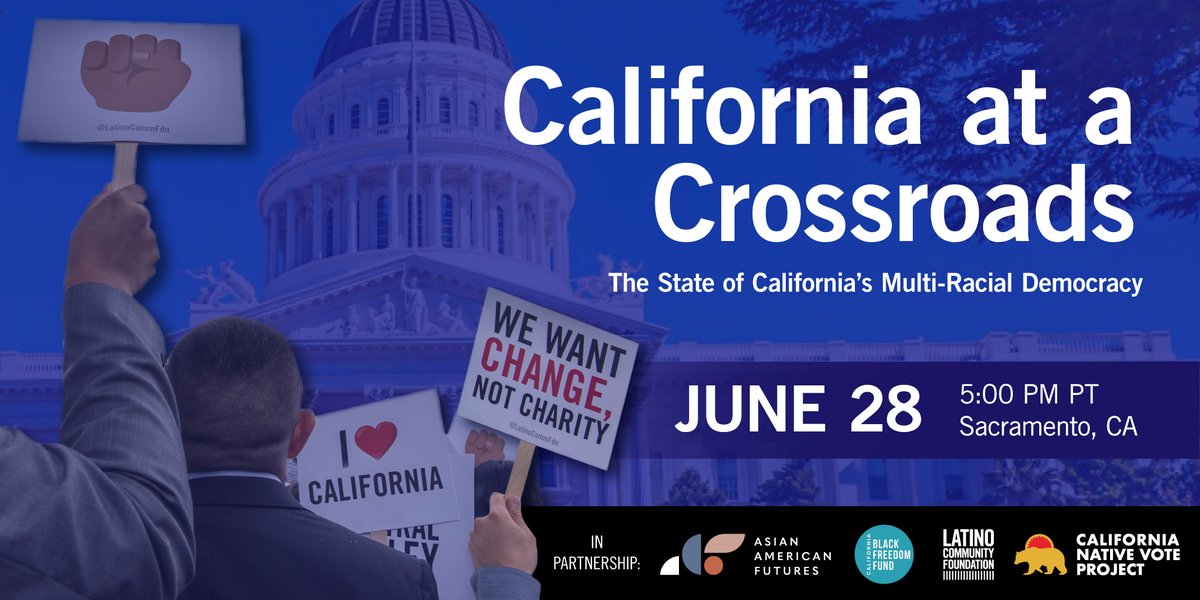 ✨NEW: Join us on June 28 for California at a Crossroads!

LCF is joining forces with <a href="/AAFutures/">Asian American Futures</a> <a href="/CABlackFreedom/">California Black Freedom Fund</a> &amp; <a href="/CANativeVote/">California Native Vote Project</a> to organize the first youth-centered forum focused on building a multi-racial Democracy.

Let’s focus on what really matters! bit.ly/CAatCrossroads