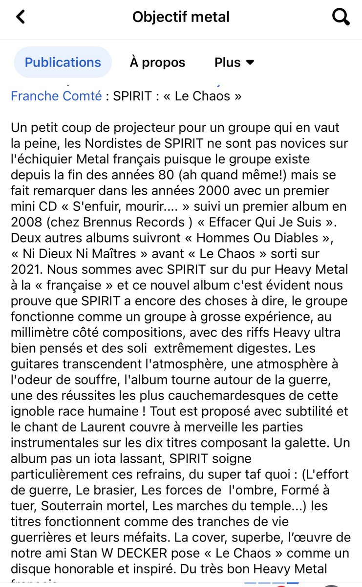 SpiritMetalBand's tweet photo. #objectifmetal  #spirit #review #LeChaos #webzine #frenchheavymetal #frenchmetal #heavymetal #danielfrederic #rockcityproduction #bgsmusic https://t.co/XhlYcEud8h
