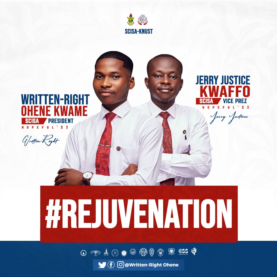 _teamhubs_'s tweet photo. Congratulations to Written-Right Ohene Kwame and Jerry Justice Kwafo, SCISA President and Vice President respectively elect.

They won with 3,011 votes

#TheHubMedia
#TheHubElectionHQ https://t.co/qkfjWeQ5et