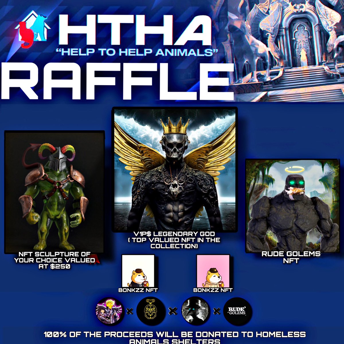 LES PRESENTO MAYOR RIFA DE CARIDAD DE ANIMALES SIN HOGAR‼️🚨

👇👇👇COMPRA TUS TICKETS👇👇👇
rewards.creadorestudios.io/raffles/Evxd5G…

🎁~PREMIOS~🎁
• 🥇x1 Legendary God <a href="/V1PS_NFTs/">V1PS</a> 🔥💎 (valorado en +$500)

• 🥈Escultura 100% personalizada de tu NFT a elección de <a href="/NFToys593/">NFToys Factory</a> (valorado en $250)