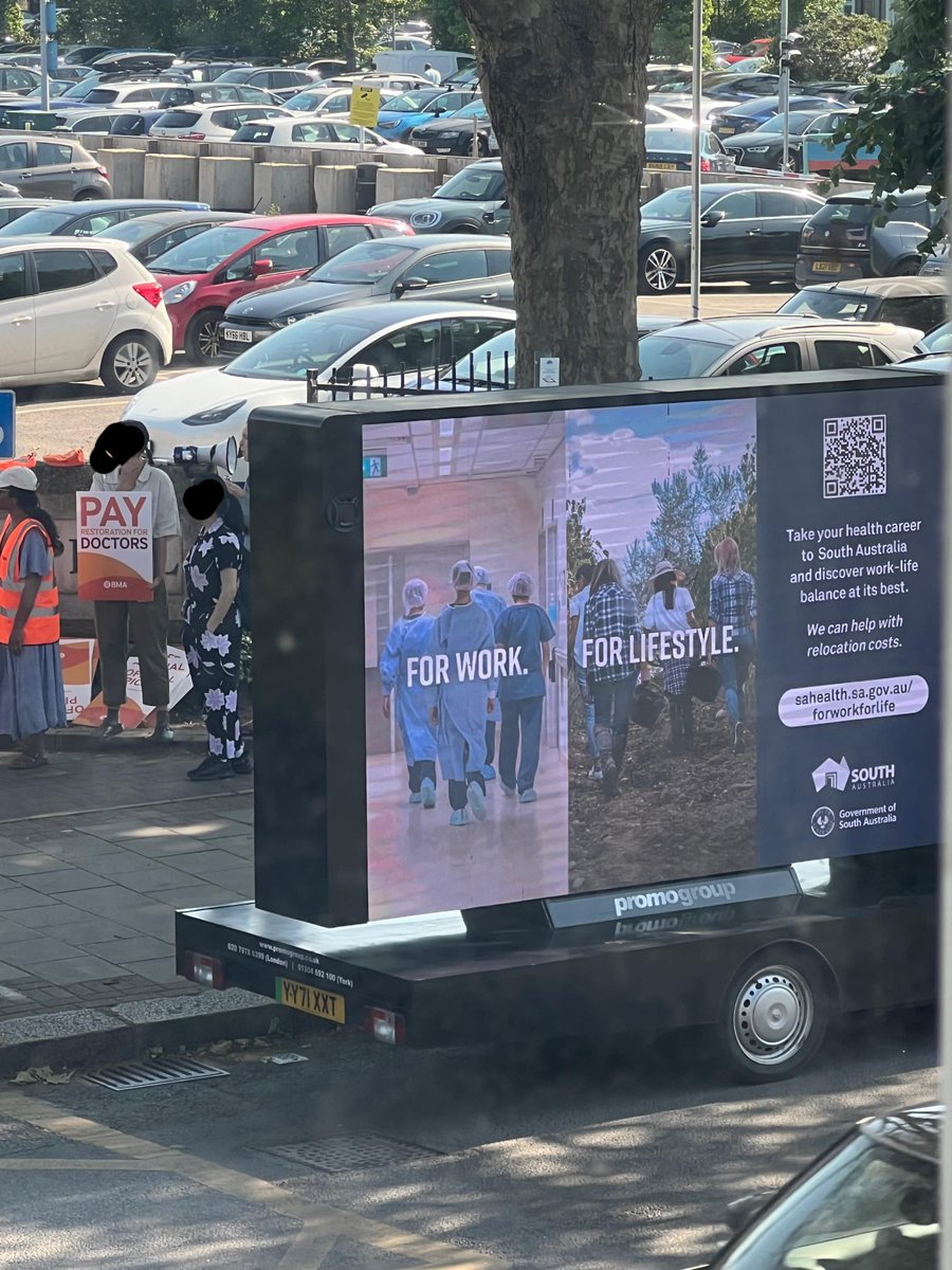 Australia’s health boards are actively advertising on #DoctorsStrike picket lines.

Pay us, or lose us.

Will <a href="/RishiSunak/">Rishi Sunak</a>’s legacy be securing Australia’s healthcare future while decimating the NHS workforce by refusing to give Doctors Full Pay Restoration???

<a href="/ShaunLintern/">Shaun Lintern</a>