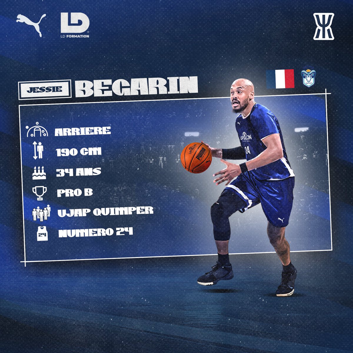 UpsilonBasket's tweet photo. Nous avions invité Jessie à nous rejoindre lors du match de Gala l’été dernier.
Cet été, il s’entrainera cette fois-ci avec nous !
J’ai toujours vu Jessie comme un guerrier sur un terrain avec beaucoup de leadership !
Je suis très heureux de le voir rejoindre la #TeamUpsilon https://t.co/UXNhiG4Mho