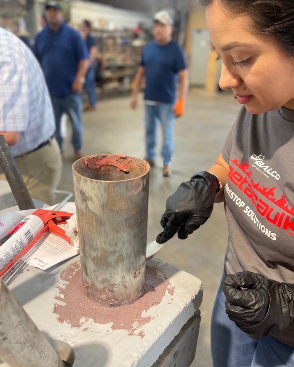 BalcoUSA's tweet image. Day 2 of Metacaulk Firestop Training:
Witnessed a burn and hose stream test, shot and sprayed material, and learned the extent of #firestop solutions!
#metacaulk