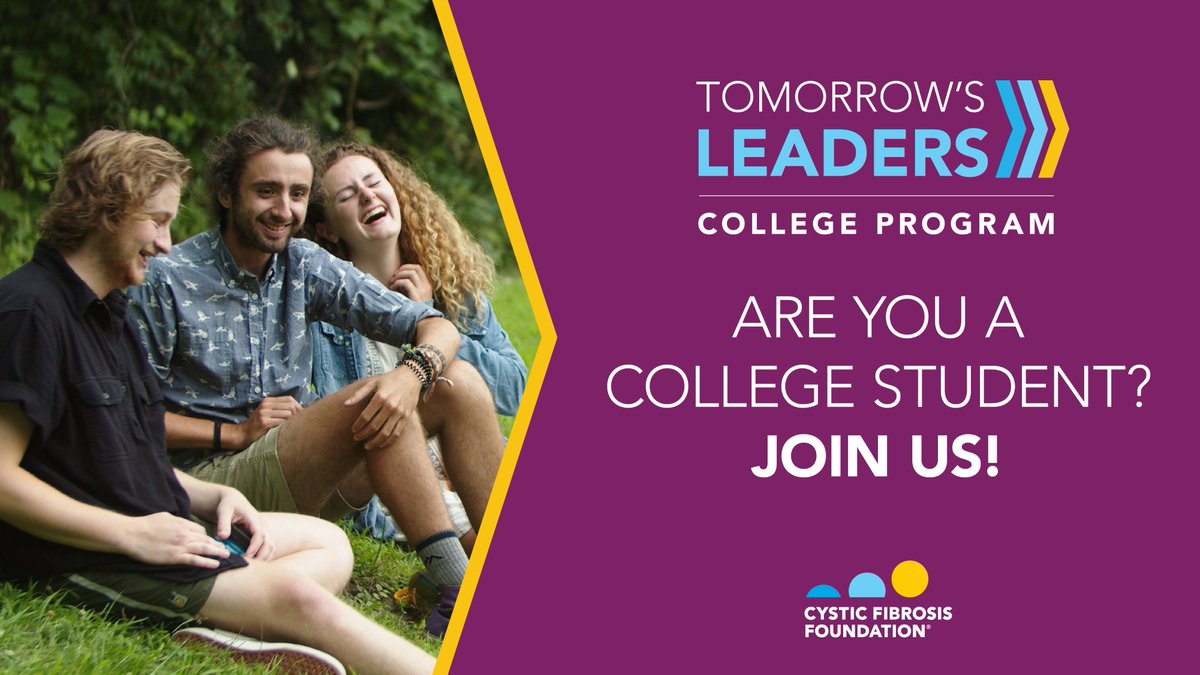 CF_Foundation's tweet image. College students and recent graduates are invited to apply for the Tomorrow’s Leaders College Program. During this free, virtual program from August 8-17 you will build leadership skills and network with like-minded peers. Learn more and apply today: on.cff.org/43Fvgck