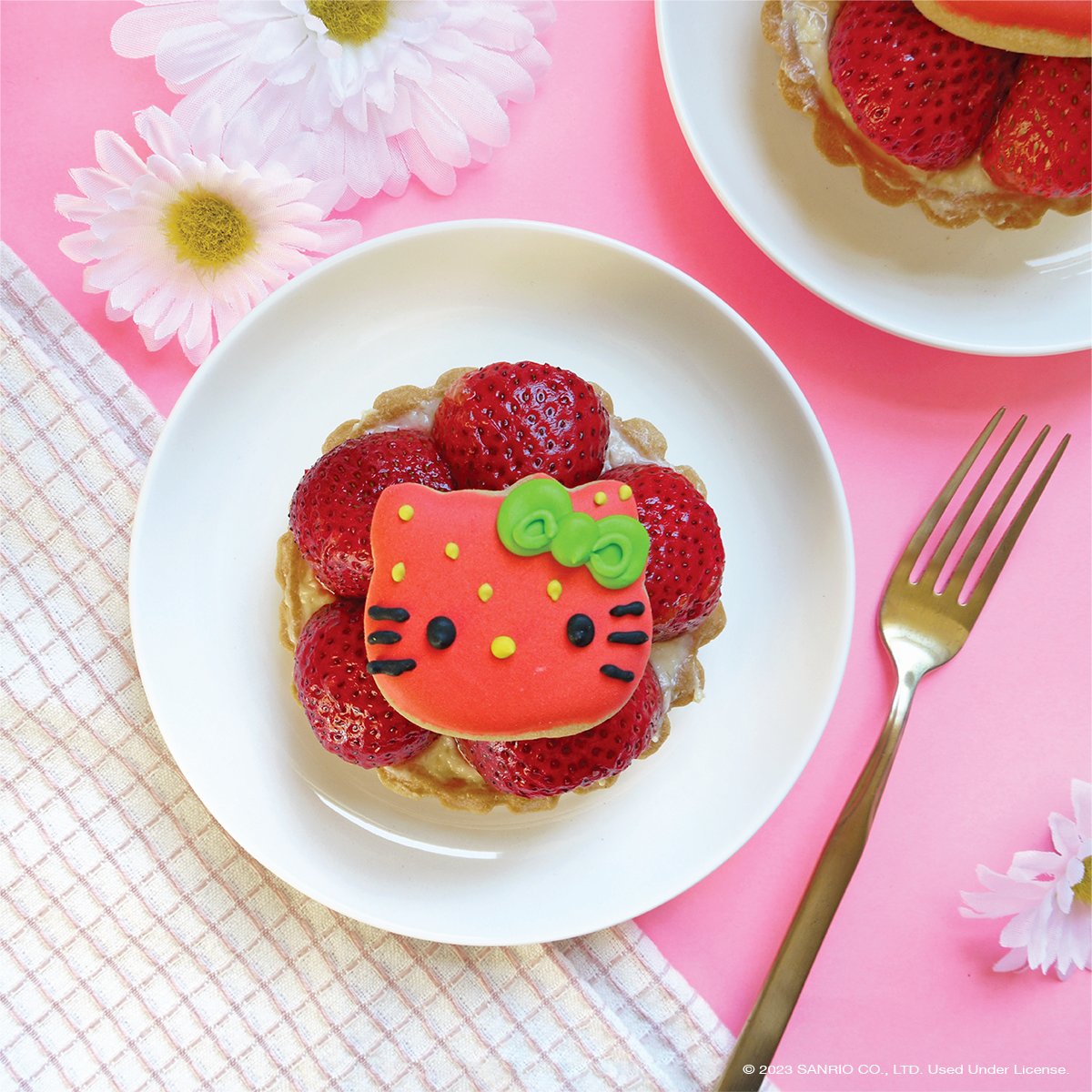 So berry sweet and almost too cute to eat! 🍓 Come try our seasonal Strawberry Tart only at the Hello Kitty Grand Cafe✨ #HelloKittyCafe