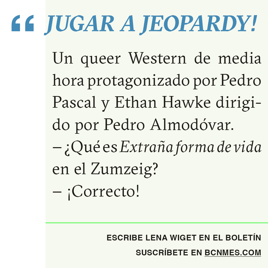 📣 ¡Eo! Con el Sónar celebrando su 30° aniversario de fondo, la agenda cultural de esta semana llega mañana a vuestros buzones en modo Jeopardy: bcnmes.com/elgratuito/