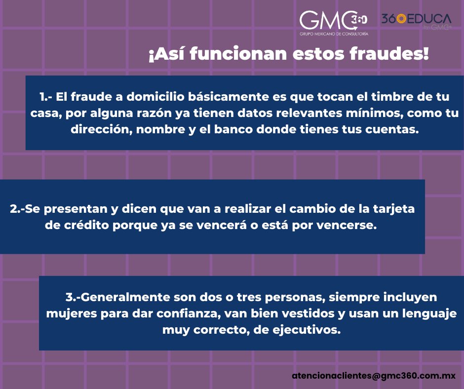 GMC360_'s tweet photo. ¿Ya conocías esta forma de fraude?🤔
Actualmente se están promoviendo nuevos esquemas de fraudes, para que desde tu domicilio roben el dinero que tienes en tus cuentas bancarias alertó la Condusef.
#gmc360 #pldft #culturapld #especialistaspld #mundopld #cumplimientopld #fraude https://t.co/poHfqMkIIa