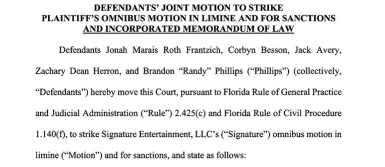 Filed May 24th:

WDW and Randy have motioned for sanctions against Signature for filing public documents with protected private information (current phone numbers of all WDW members, Randy and Helen) on full display. These documents have since (thankfully) been locked.
