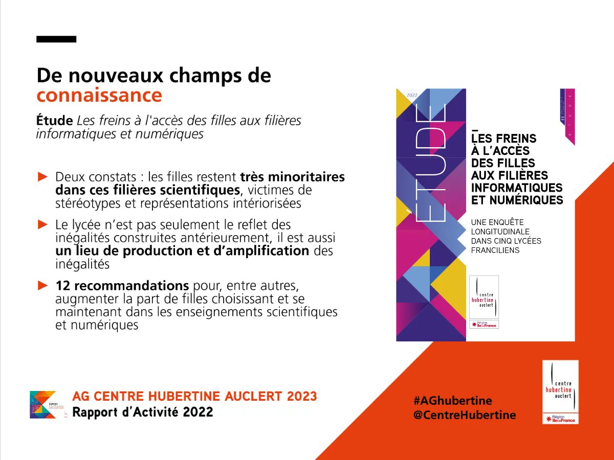 Femmes-Hommes IDF (@centrehubertine) on Twitter photo En 2022, l'étude "Les freins à l'accès des filles aux filières informatiques et numériques" du <a href="/CentreHubertine/">Femmes-Hommes IDF</a> proposait 12 recommandations pour augmenter, entre autres, la part de filles en enseignements numériques. #Expertise #AGHubertine 👉 bit.ly/EtudeInformati… En 2022, l'étude "Les freins à l'accès des filles aux filières informatiques et numériques" du <a href="/CentreHubertine/">Femmes-Hommes IDF</a> proposait 12 recommandations pour augmenter, entre autres, la part de filles en enseignements numériques. #Expertise #AGHubertine 👉 bit.ly/EtudeInformati…