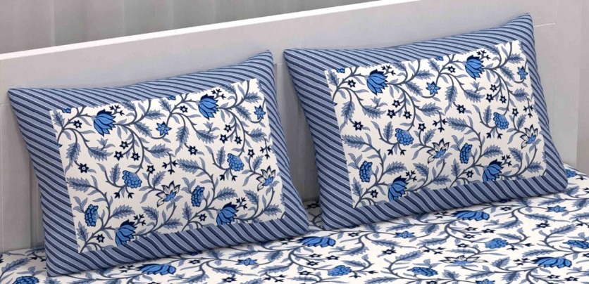 Boho Leaves Sheets Handblock Printed Hand made Bedsheet with 2 Pillow Covers; Home Decor Indian Jaipuri Print Pure Cotton Double Bedsheet

Price: 62.50 $