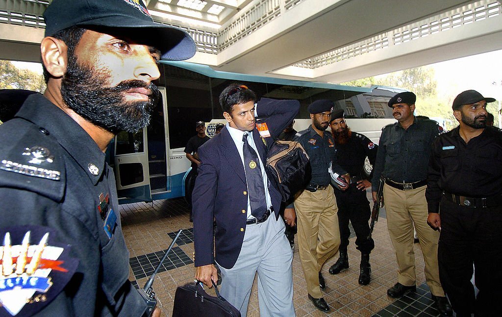 Rahul Dravid arrives at PC Lahore. 

📸: Getty
