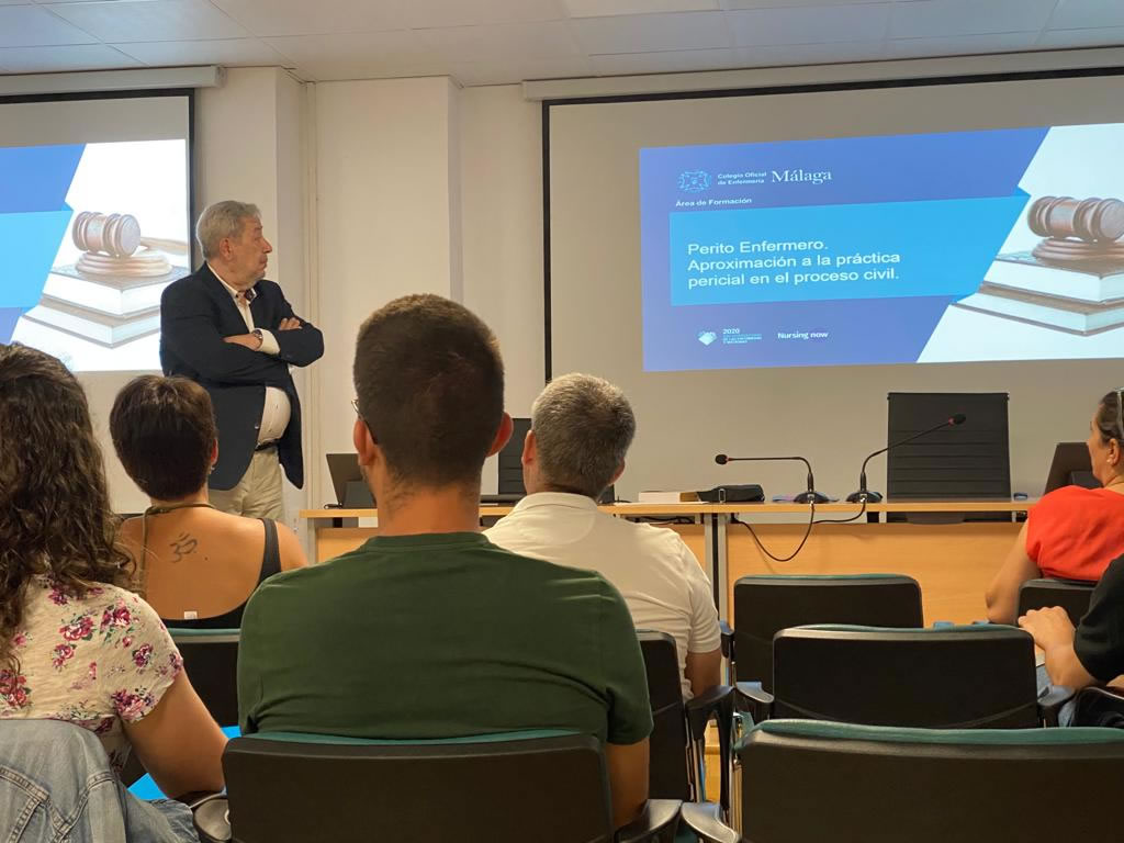 ColEnferMalaga's tweet photo. Arranca en nuestra sede del #COEMálaga el taller "Perito Enfermero: Aproximación a la práctica pericial en el proceso civil", impartido por José Manuel Corbelle Álvarez.

Una formación esencial para que las enfermeras adquieran conocimientos en el campo de la pericia enfermera. https://t.co/kAQgJ3NJcY