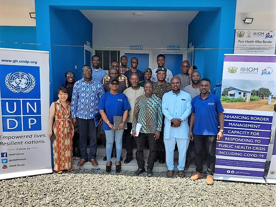 IOM Ghana (@iomghana) on Twitter photo With funding from <a href="/JapanGov/">The Gov't of Japan</a> through <a href="/jica_direct_en/">JICA - Japan International Cooperation Agency</a>, IOM Ghana handed over to Port Health of <a href="/_GHSofficial/">Ghana Health Service</a> a successfully completed Water, Sanitation and Hygiene (WASH) facility, as well as a fully furnished prefabricated isolation structure at the Aflao border (Ghana-Togo). With funding from <a href="/JapanGov/">The Gov't of Japan</a> through <a href="/jica_direct_en/">JICA - Japan International Cooperation Agency</a>, IOM Ghana handed over to Port Health of <a href="/_GHSofficial/">Ghana Health Service</a> a successfully completed Water, Sanitation and Hygiene (WASH) facility, as well as a fully furnished prefabricated isolation structure at the Aflao border (Ghana-Togo).