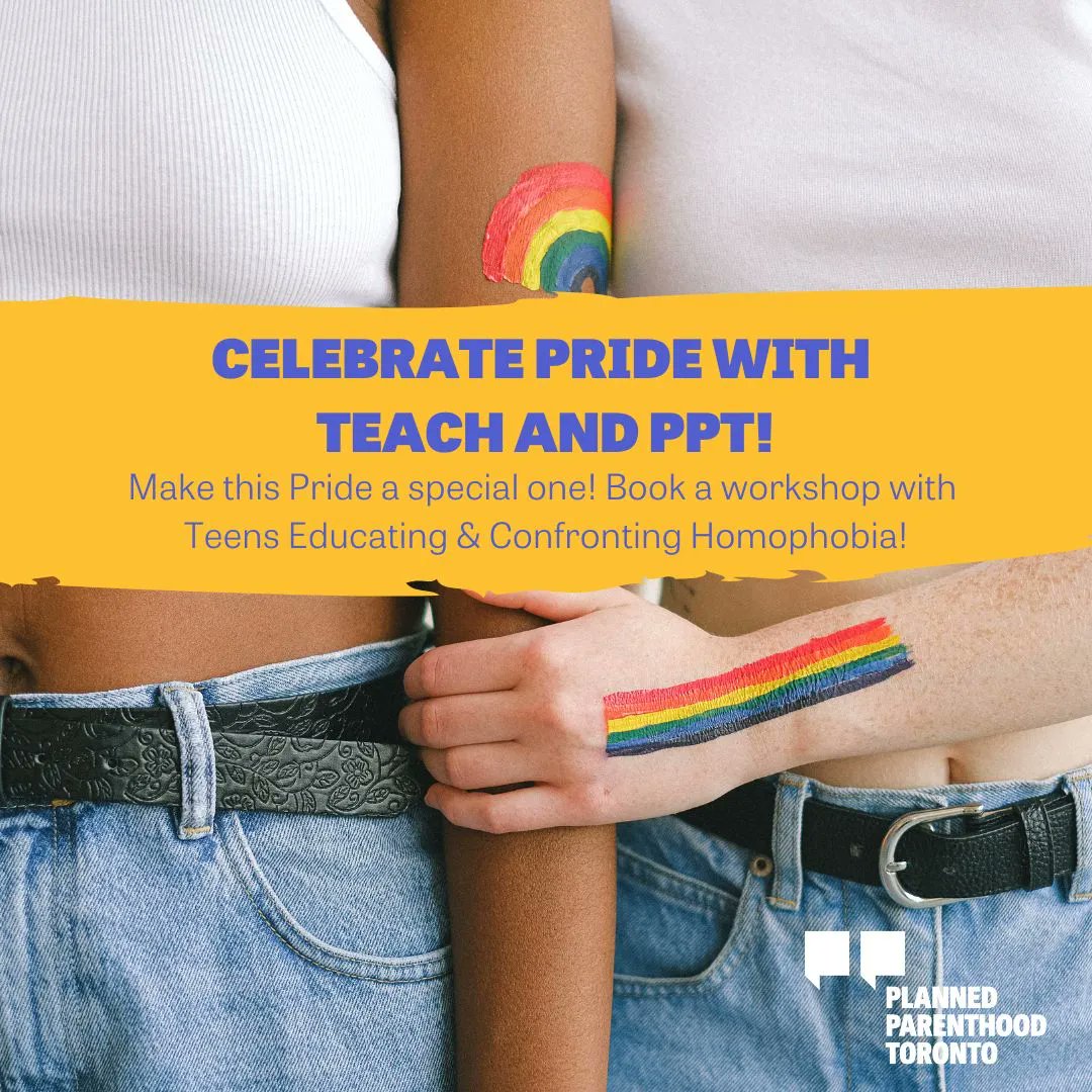 🏳️‍🌈🏳️‍⚧️ June is Pride Month & there's no better time to book a Teens Education & Confronting Homophobia workshop! TEACH is a peer-based anti-homophobia, biphobia, & transphobia education program & our peer educators can do programming in schools, camps, & community settings🌈💪🏽