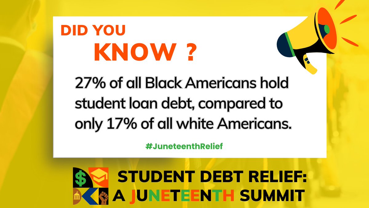 Student debt relief will help repair the systemic harms that our broken student loan system has inflicted on our most vulnerable communities. #JuneteenthRelief #CancelStudentDebt #DefendStudents #ProtectConsumers