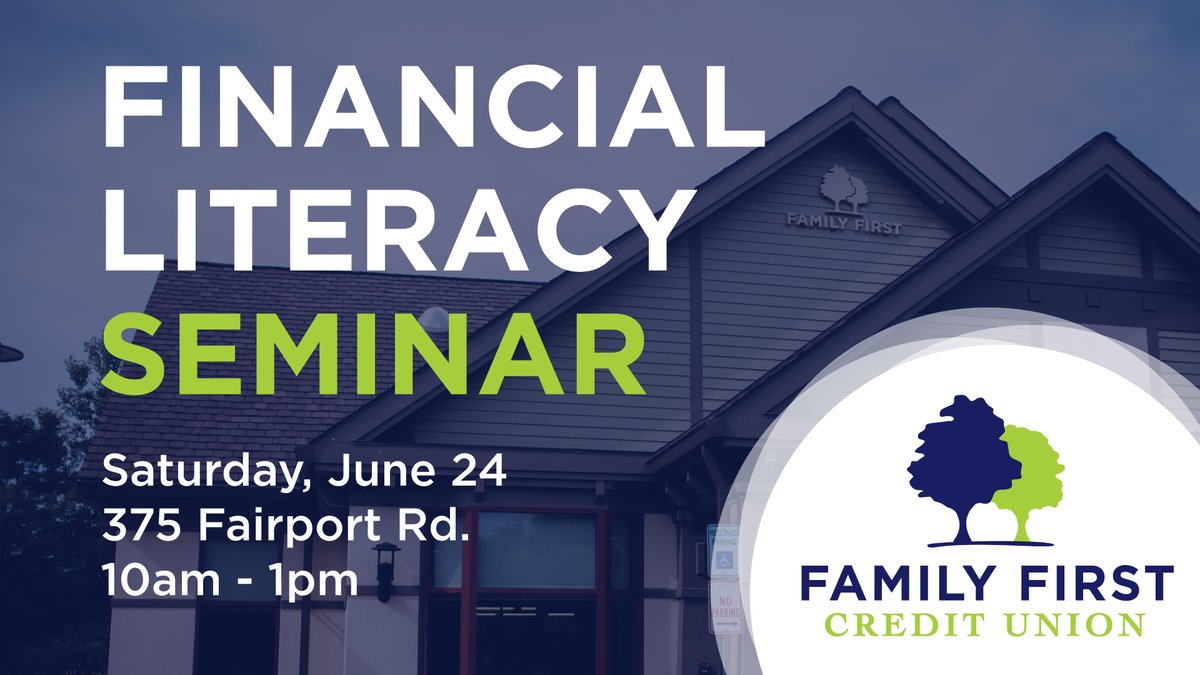 Join us in-person or virtually on Saturday, June 24 for a FINANCIAL LITERACY SEMINAR! We'll be covering a variety of topics focused on helping YOU become more comfortable with your finances.💰 Click below to register! 
home.familyfirstny.com/2023/05/09/er-…
#financialliteracy #FinancialFreedom