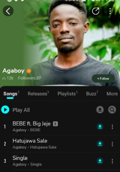 agaboyofficial's tweet photo. Thank you so much @BoomplayMusic @BoomplayTZ for verify me #AGABOY
#music #MrHaga #Agaboyofficial #boomplay https://t.co/3Fqkrjz5wy