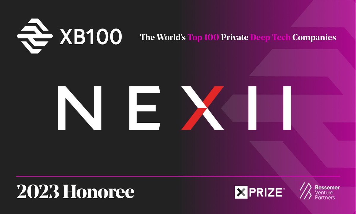 We are honoured to be recognized on the 2023 #XB100 list of top 100 private deep tech companies in the world! We are so proud of what we do at <a href="/NexiiBuilds/">Nexii</a> and our fantastic team. 

Thank you for the recognition <a href="/BessemerVP/">Bessemer</a> and <a href="/xprize/">XPRIZE</a> 

bvp.com/xb100