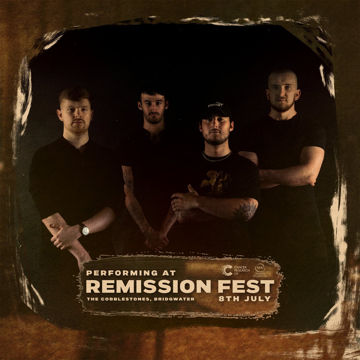 We are incredibly honoured to be playing Remission Festival at The Cobblestones in Bridgwater. An amazing festival with an amazing cause, raising money for Cancer Research UK and Weldmar Hospicecare.

Can't wait to see you all.