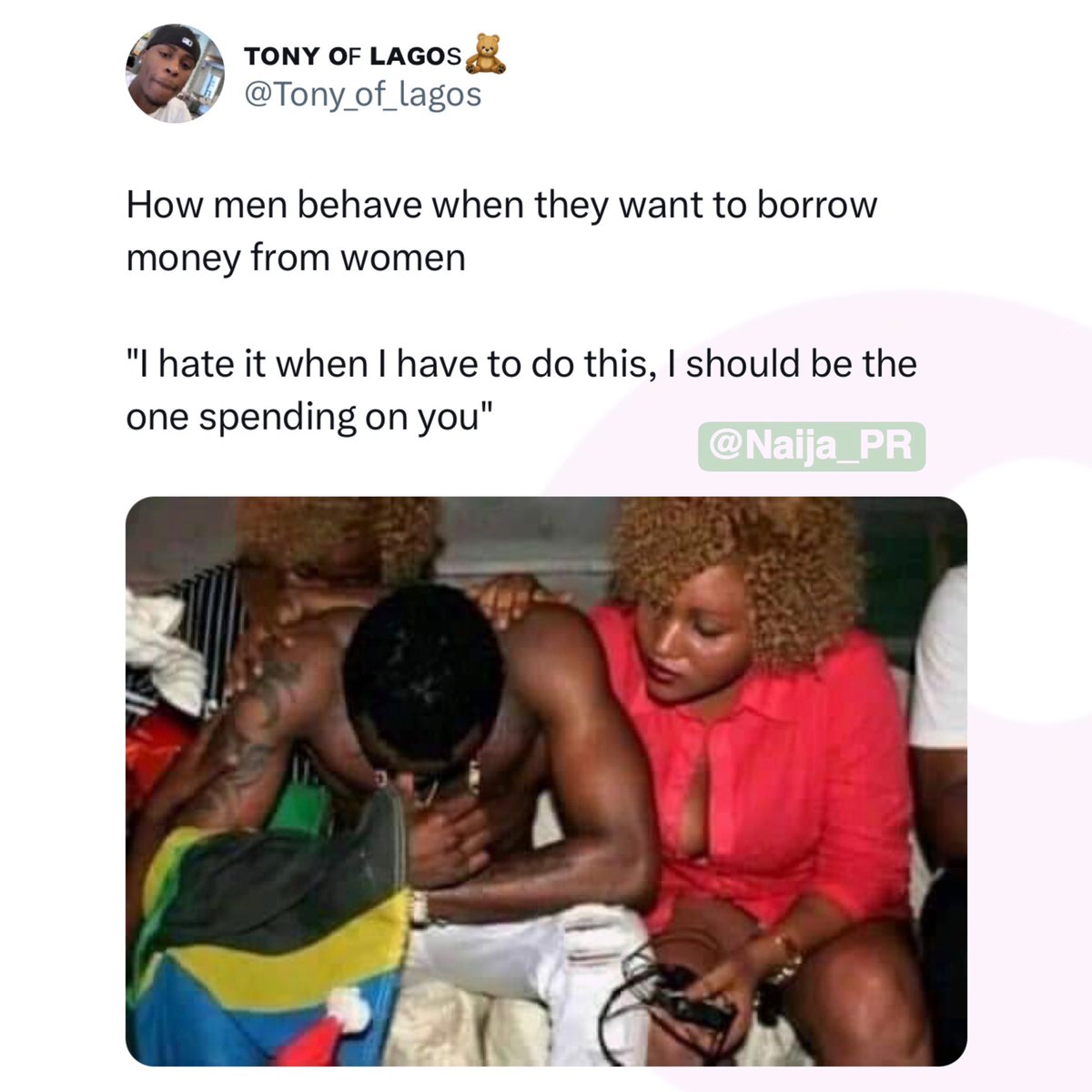 That legendary line😂😂.. Tony might just be talking from experience 🤭