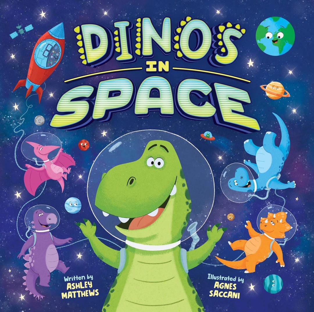 Some cover variations for ‘Dinos In Space’ and the final cover art.🎨🦖

#bookcoverart #kidlit #kidlitart