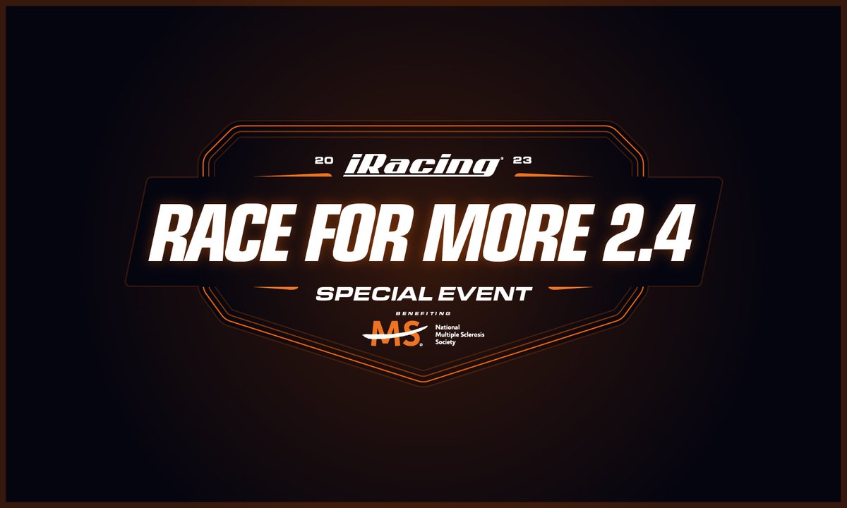 We're teaming up with the National Multiple Sclerosis Society for the 3rd year in a row to host a multi-class team racing event for charity!

Read More: iRacing.com/iracing-presen…