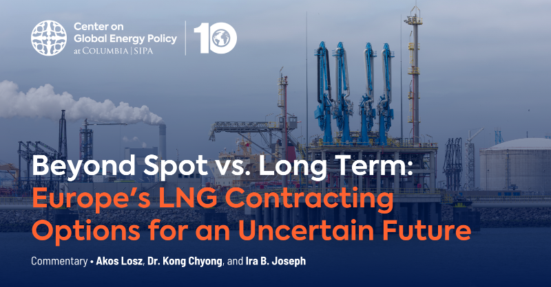 ColumbiaUEnergy's tweet photo. Europe's 2022 energy crisis saw reduced Russian gas supplies and a 70% increase in LNG imports. 

A new commentary by CGEP researchers @akos_losz, @chyongck, and @ira_joseph explores how Europe can meet current LNG demand and address future uncertainty. 🧵👇