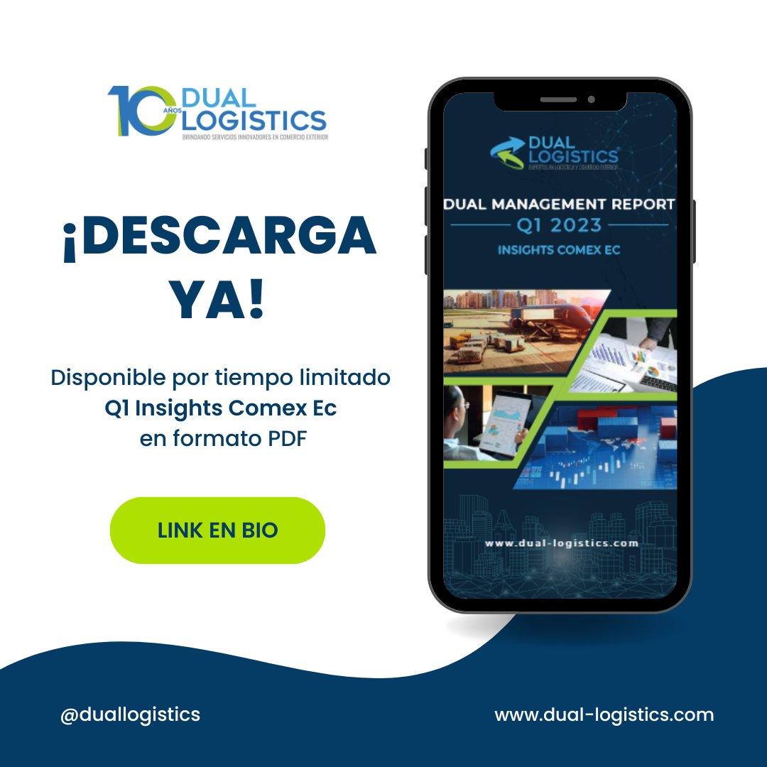 DualLogistics's tweet photo. ¡Ya esta disponible en formato PDF el reporte ejecutivo de operaciones de comercio exterior en Ecuador! 📊
No te lo puedes perder👀
Link: https://t.co/appL5Fs28z https://t.co/6CQcCh7kii