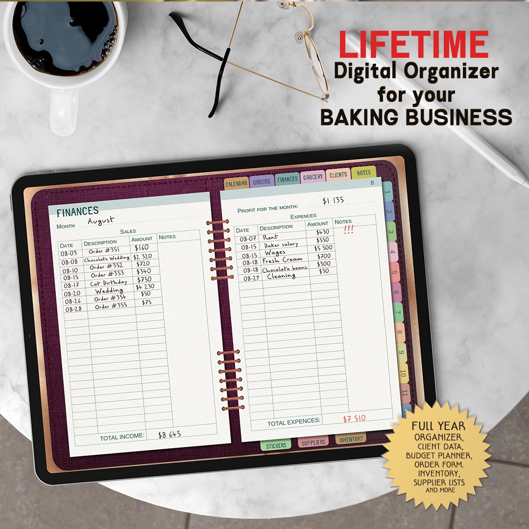 Digital baking business organizer for any iPad or Tablet! Find yours here: bit.ly/UuBbDp

.
#businessplanner #bakingplanner #lifetimeplanner #digital planner #cakebusiness #budgetplanner #ipadplanner #pastrychef #chefslife #baker #pastry #baking #homebaking #bakery