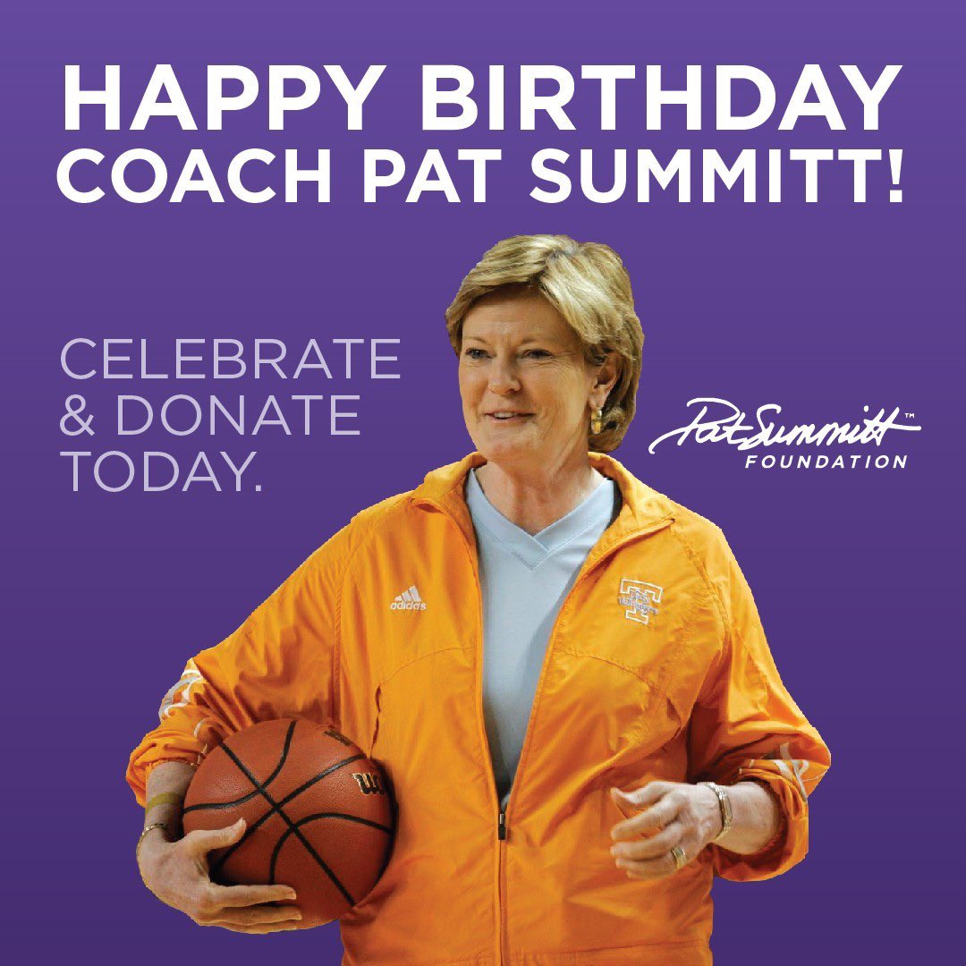 Happy birthday Coach Summitt! Help keep her legacy alive by donating to Pat Summitt’s Day of Giving presented by Tennessee Orofacial Myology. @WeBackPat