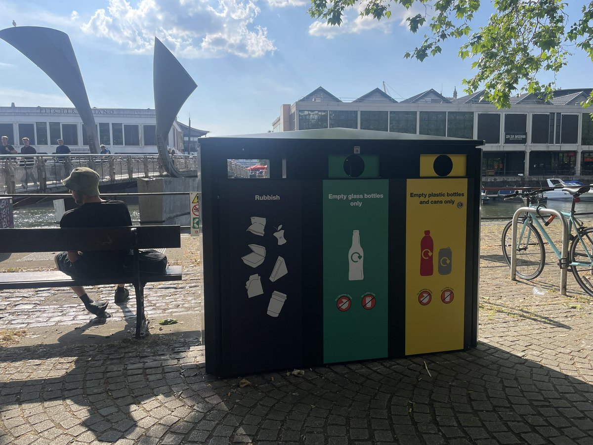 Great to see these larger recycling bins being installed around the docks. Now we just need people to use them.