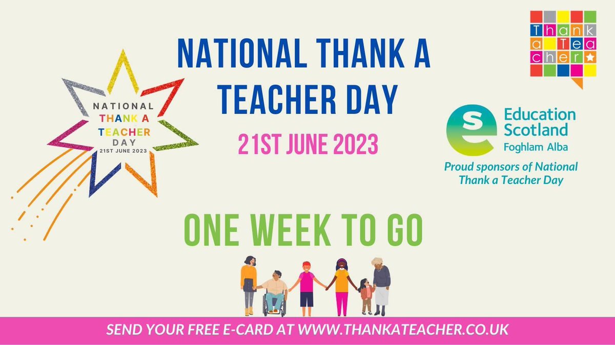 One week until #thankateacherday ✏️ We will be celebrating through PSE classes next week and delivering thank you notes to our amazing Firrhill staff. 
#RRSA #UNCRC Article 29: goals of education🤩

Parents & carers can join in too, details below ⬇️