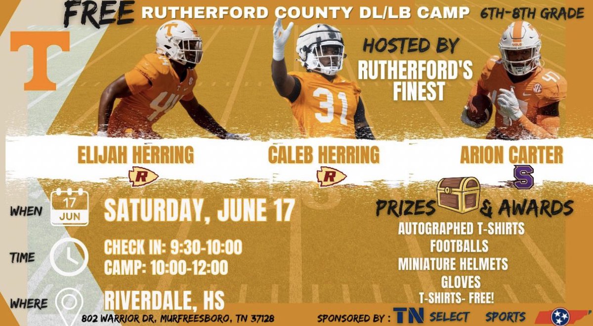 Caleb Herring (@calebherring19) on Twitter photo It’s the last day to sign up for our FREE camp! Link below⬇️
forms.gle/hVVheuWJCnXqsV… It’s the last day to sign up for our FREE camp! Link below⬇️
forms.gle/hVVheuWJCnXqsV…