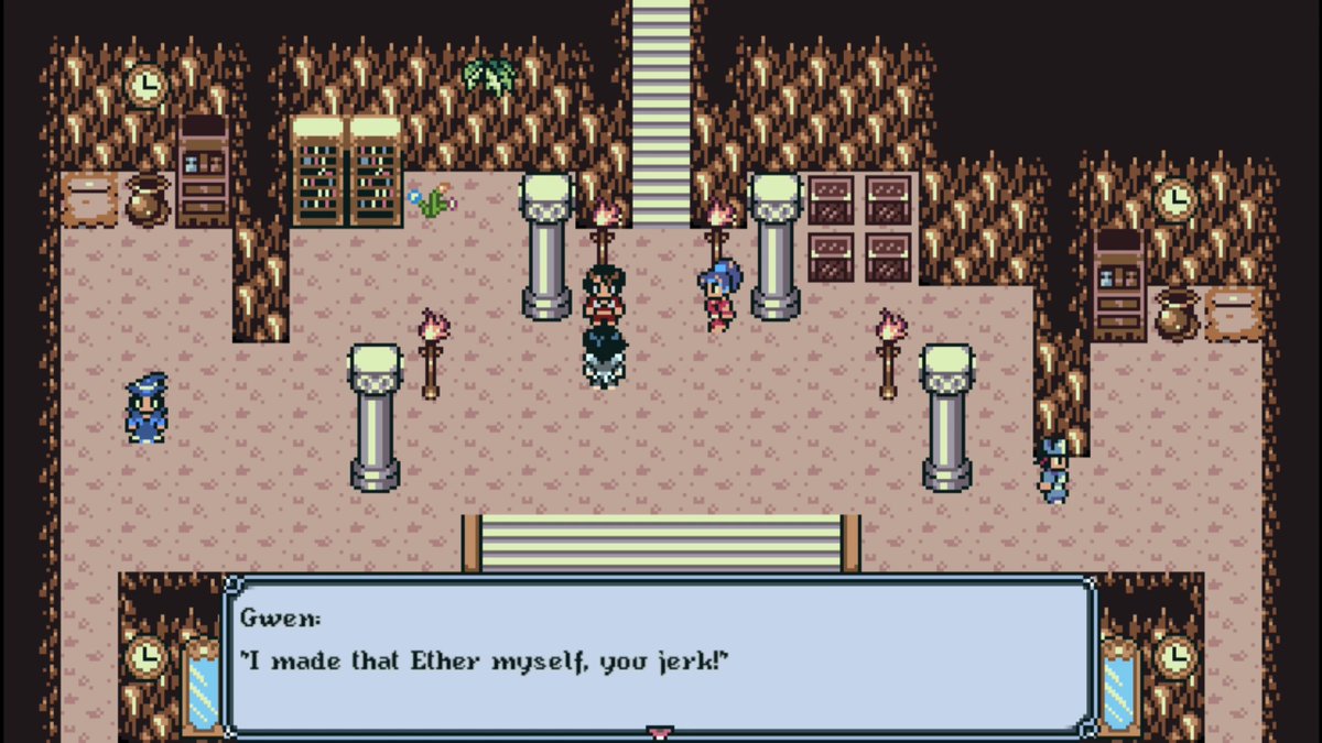 Bugfragged_TWT's tweet photo. I wonder if there are any real consequences for taking the ether from Ruth and Gwen's house. I remember doing something similar in Forever Home locked me out of a reward.
#KnightEternal #RPGMaker https://t.co/yuqpGGqmfx