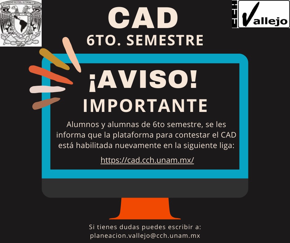 CCHVallejo_Ofi's tweet photo. ¿Acabas de #egresar de nuestro plantel y se te pasó hacer el #CAD? Aún puedes hacerlo https://t.co/BUIGmumDsm
#SomosComunidad https://t.co/yIyal7WrOV
