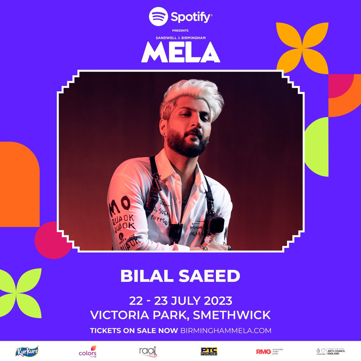 All the way from Pakistan 🇵🇰, @Bilalsaeedmusic will headline this years @spotify presents Birmingham Mela 2023 on Saturday 22 July on Spotify’s Desi Hits Main Stage 🎤🔥