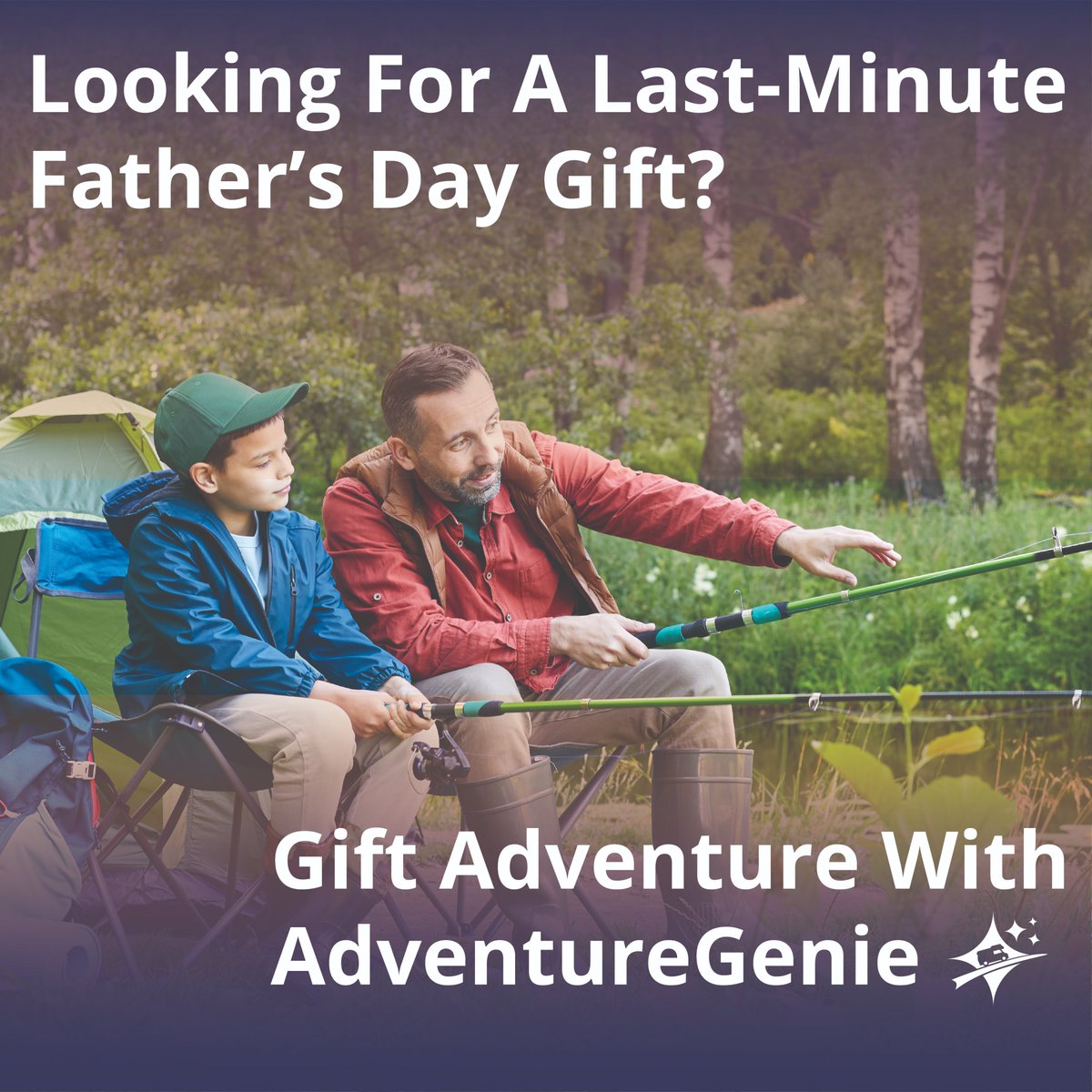 AdventureGenie's tweet photo. Looking for a last-minute #FatherDay gift? Give #Dad the gift of exploration this Father's Day with access to over 25,000+ campgrounds and seamless planning with AdventureGenie. Tap the link in our bio to send a #gift! https://t.co/9FfDXDZIlk