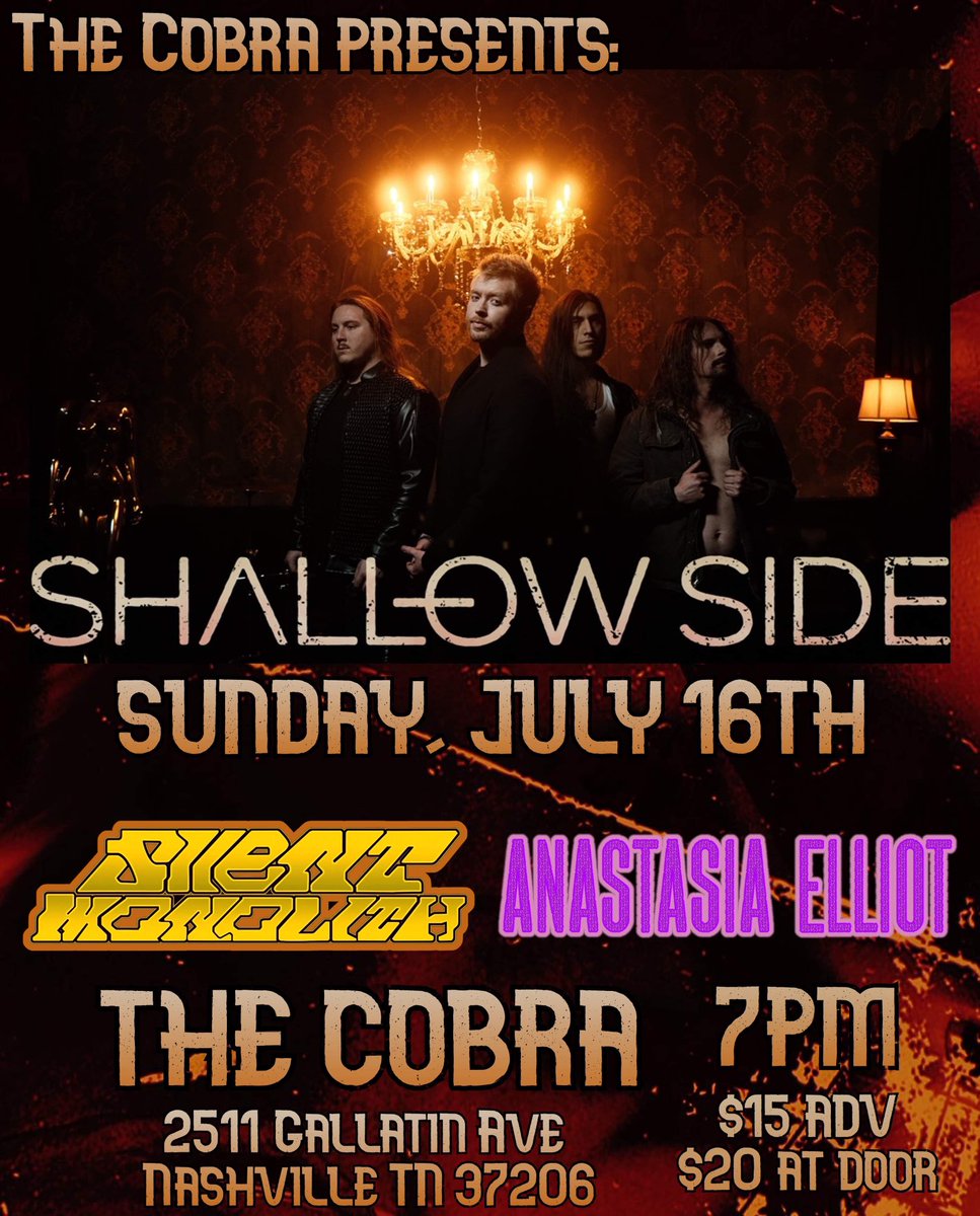 So pumped for this one! @shallowsideband rules and I am so excited to play with them! #nashvillemusic @CobraNashville 

Get tix soon! This one’s gonna be packed 

songkick.com/concerts/41170…