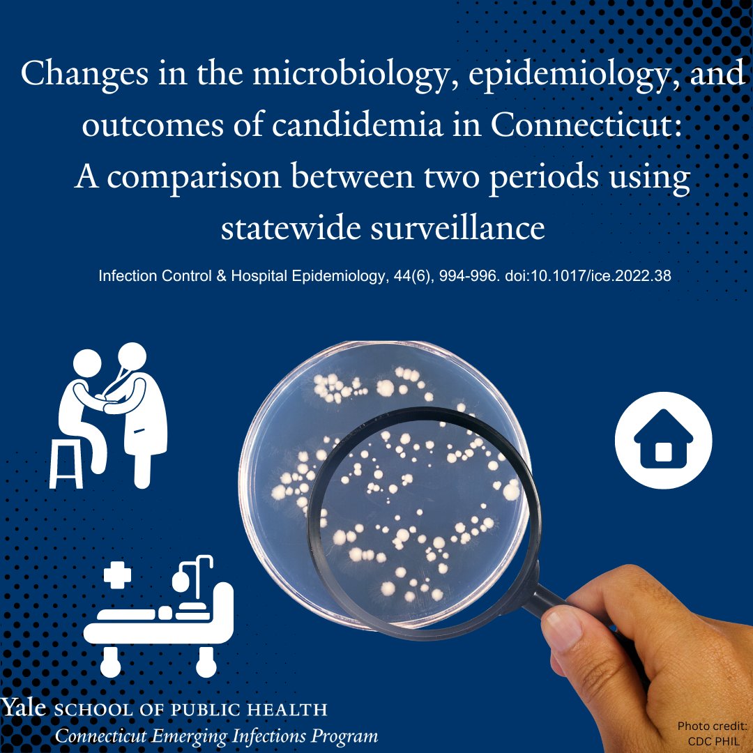 Curious about #candidemia infections in CT? Read the recent @GleasonVergados & @YaleEIP publication: Changes in the microbiology, epidemiology, and outcomes of candidemia in Connecticut, 1998-2000 and 2019. @SHEA_Epi @YaleEMD @YaleSPH bit.ly/3p2Cjg6