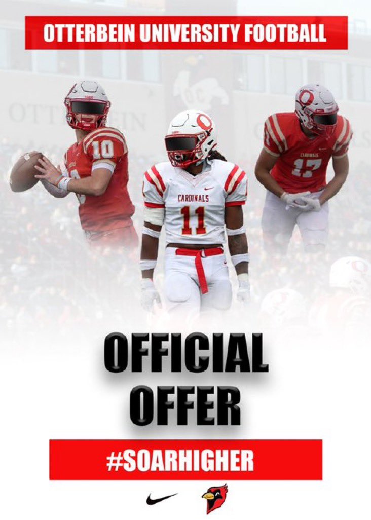After a great conversation with <a href="/Coach_Cicione/">Anthony Cicione II</a> I am Blessed to receive an official Offer from Otterbein University!!🔴⚪️@Otterbein_FB @SCR_football <a href="/CoachMarcusH/">Coach Marcus Harris</a>