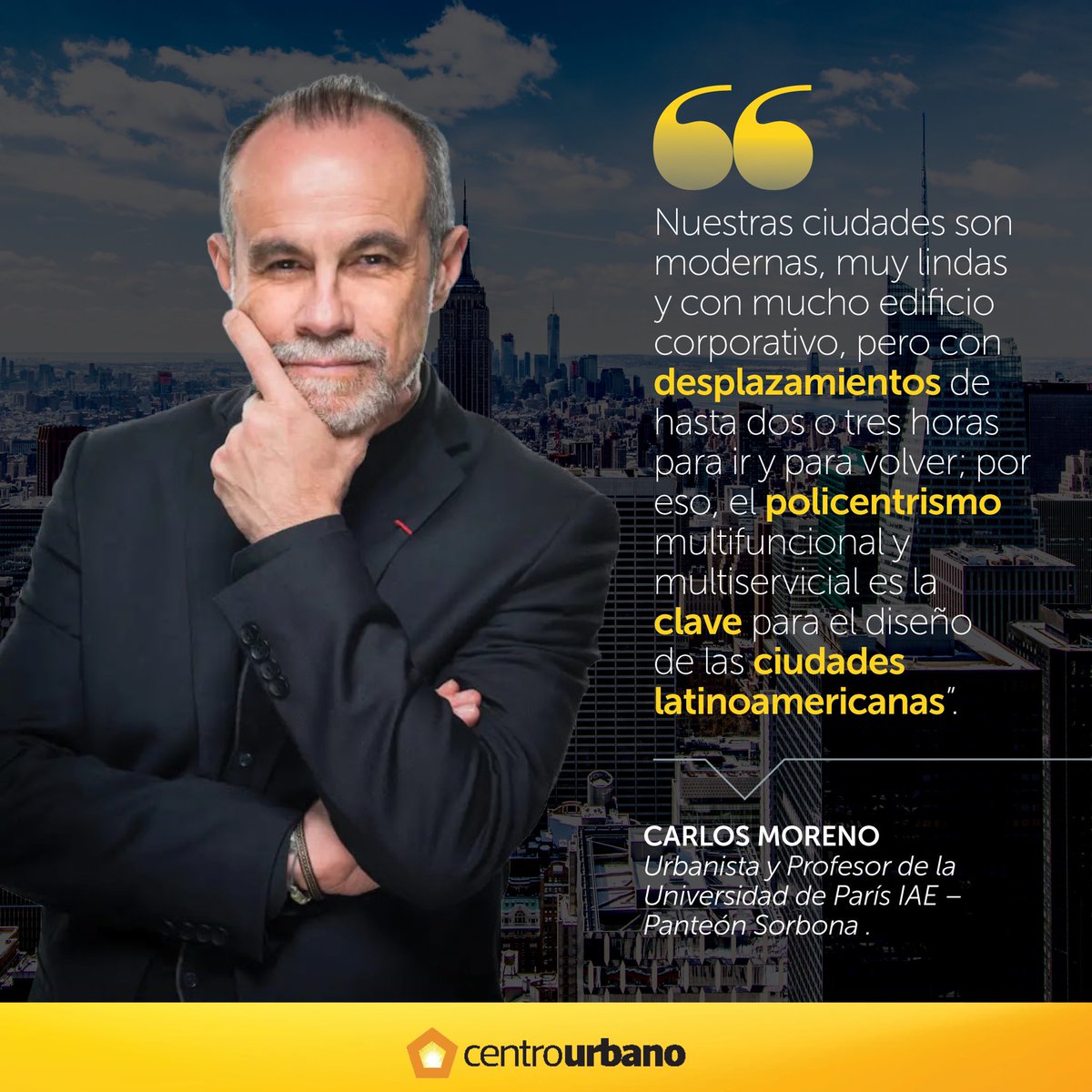 🏙️🎙️| Policentrismo, elemento clave en el futuro de las ciudades: <a href="/CarlosMorenoFr/">Pr Carlos Moreno | IAE-Paris Sorbonne</a> 

No te pierdas la entrevista completa que se incluye en la más reciente edición de nuestra <a href="/ViviendaRevista/">Revista Vivienda</a> 👇🏼

📰 acortar.link/roIxt4

🎥 youtu.be/KvVaLsCJbNU