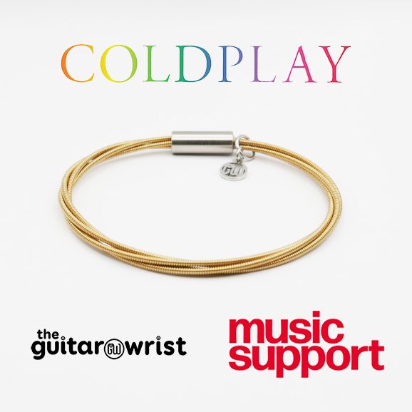 We’re delighted to have received more played strings from @coldplay from their Music Of The Spheres” Work Tour. Coldplay have chosen @Musicsupport_uk to which 100% of the profits from the sale of jewellery made from these strings will go. theguitarwrist.co.uk/coldplay/